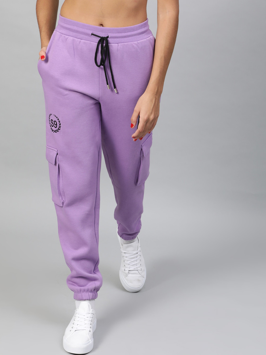STREET 9 Women Lavender Regular Fit Solid Joggers