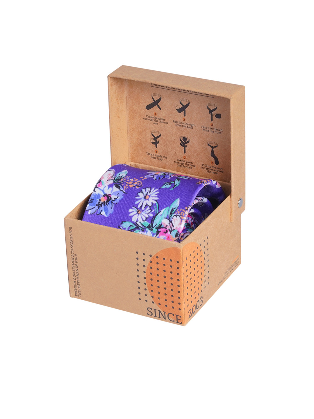 Tossido Men Purple Printed Necktie