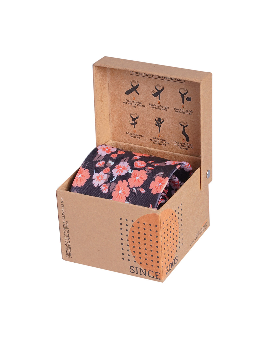 Tossido Multicoloured Floarl Printed Broad Necktie