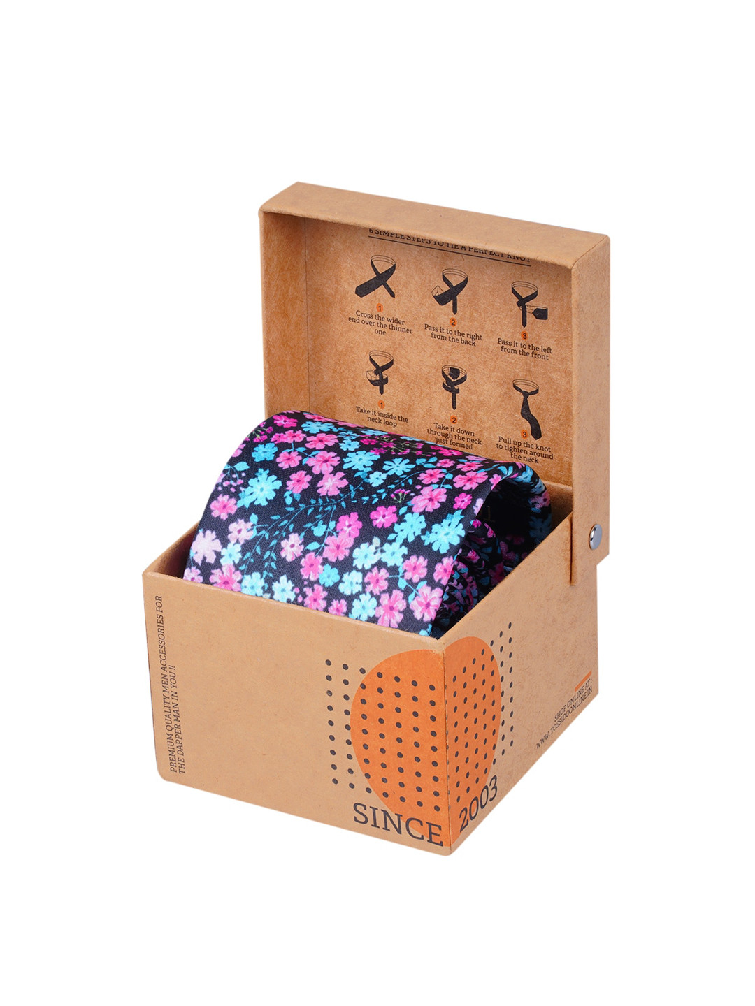 Tossido Men Black & Pink Printed Broad Tie