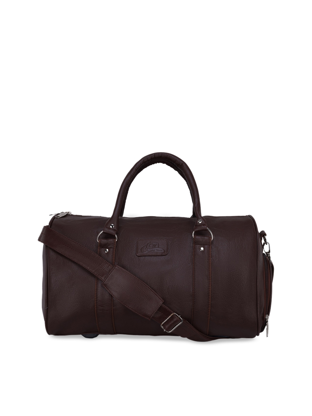 Leather World Unisex Brown Solid Medium Duffle Travel Luggage Bag