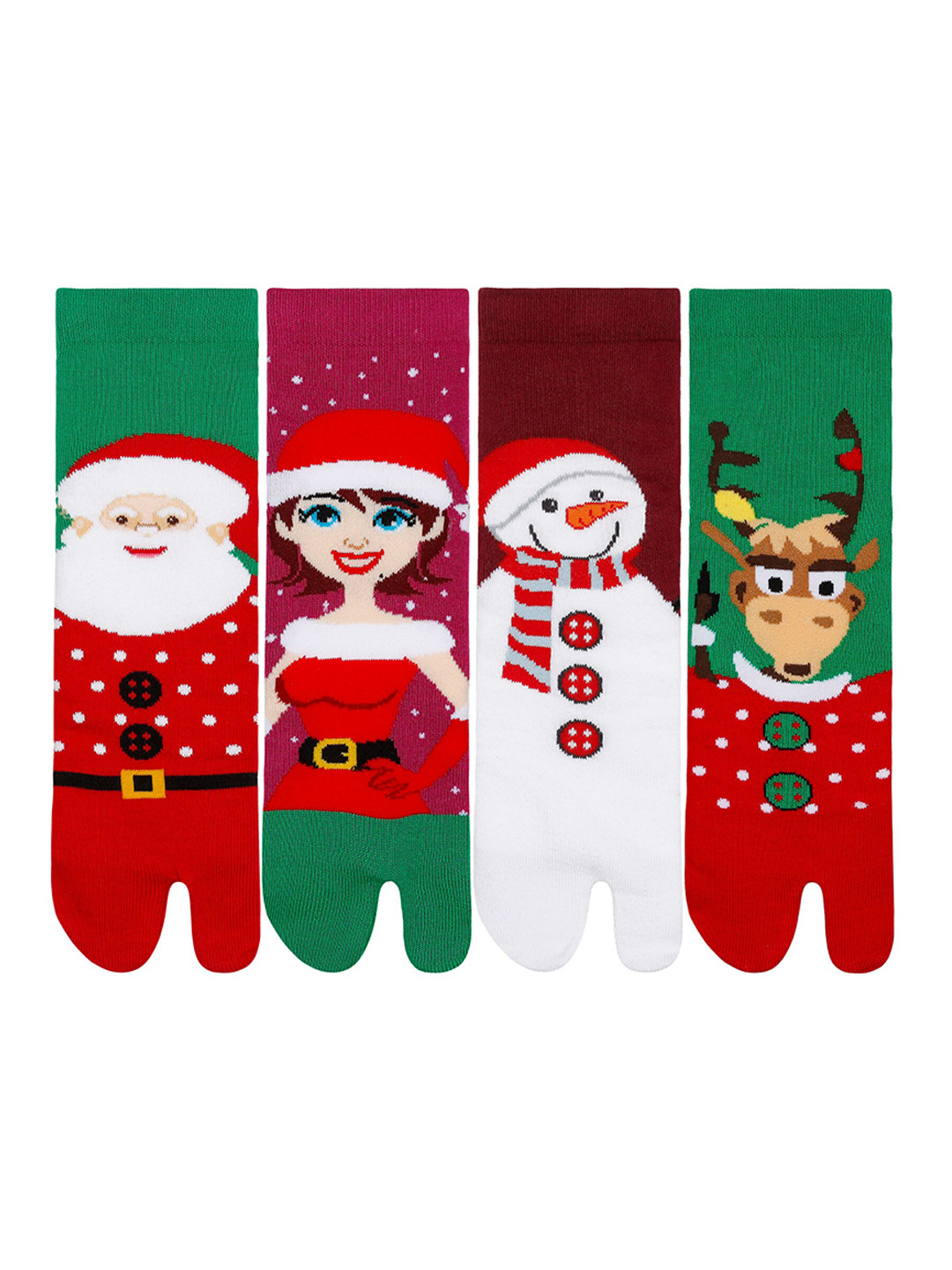 Supersox Women Pack of 4 Christmas Patterned Ankle-Length Socks