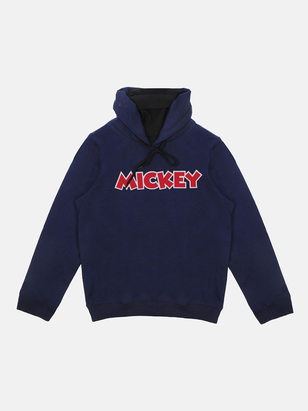 Disney by Wear Your Mind Boys Blue Mickey Printed Hooded Sweatshirt With Attached Face Cover