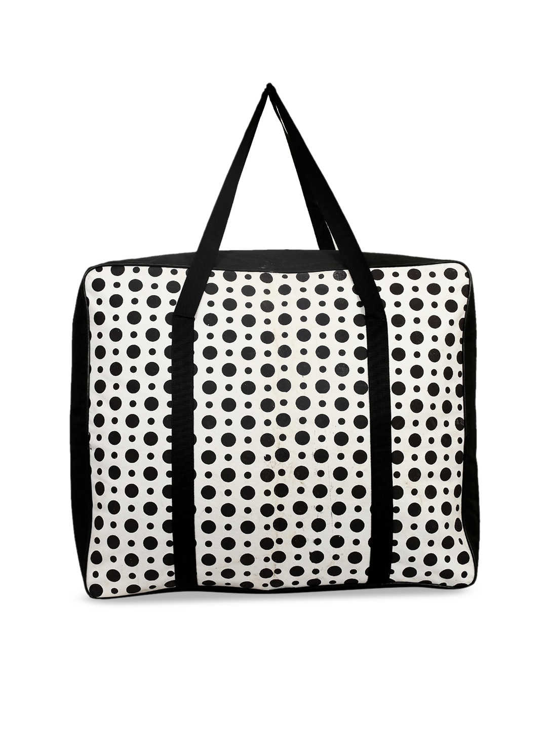 Kuber Industries White & Black Printed Moisture Proof Storage Bag