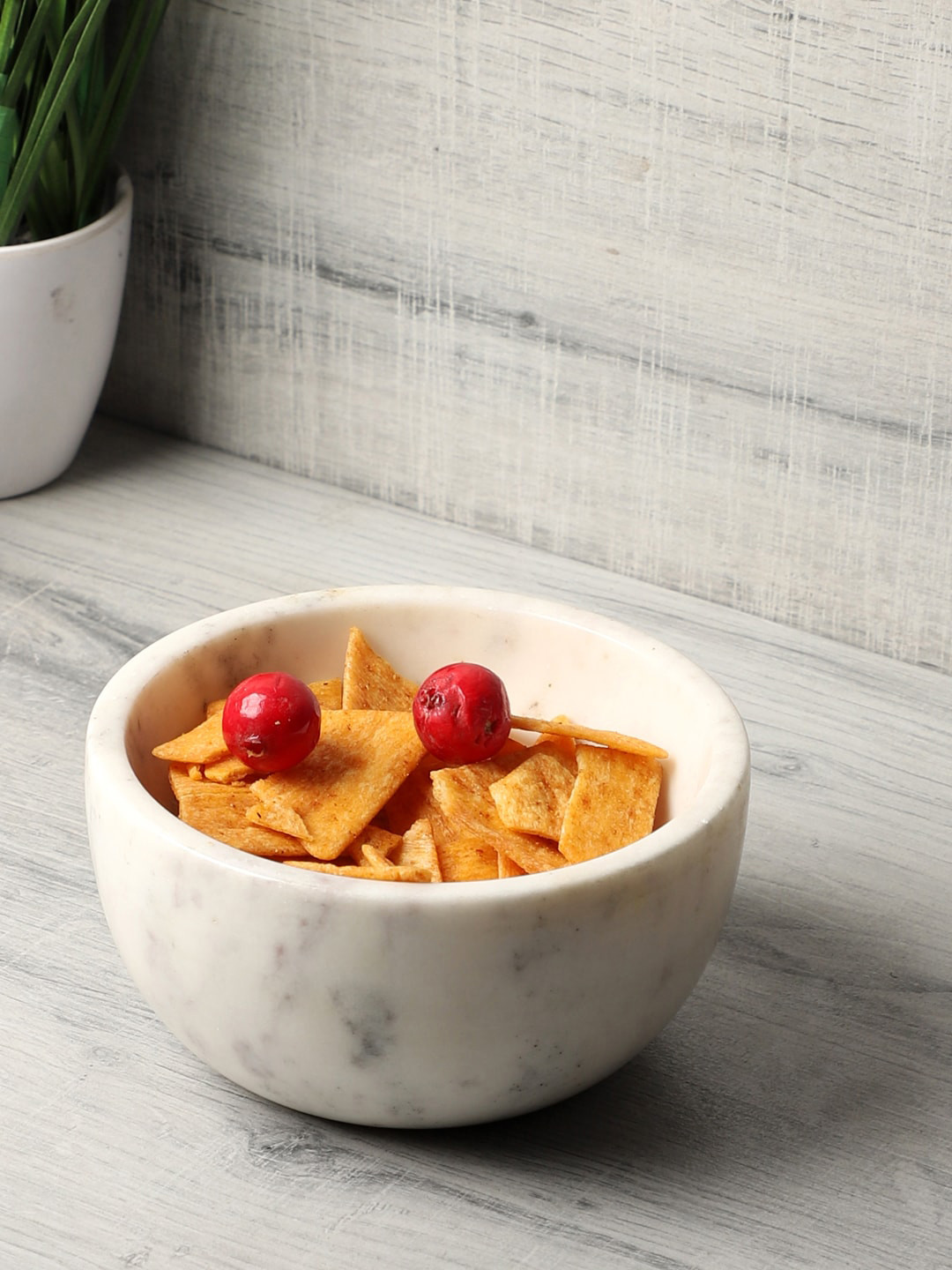 NikkisPride White Refrigerator Safe Marble Serving Bowl