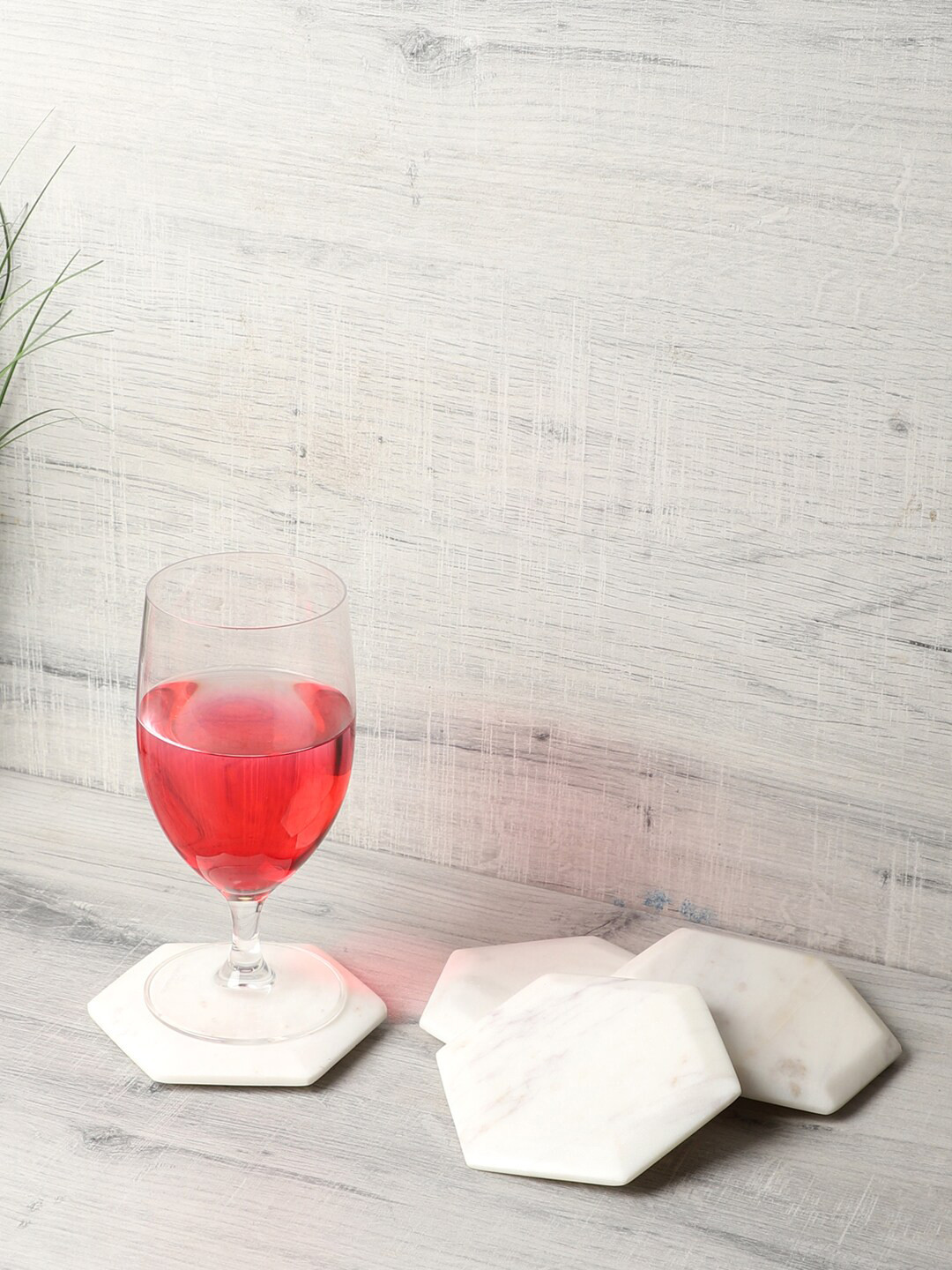 NikkisPride Set Of 4 White Bacteria & Virus Resistant Marble Coasters