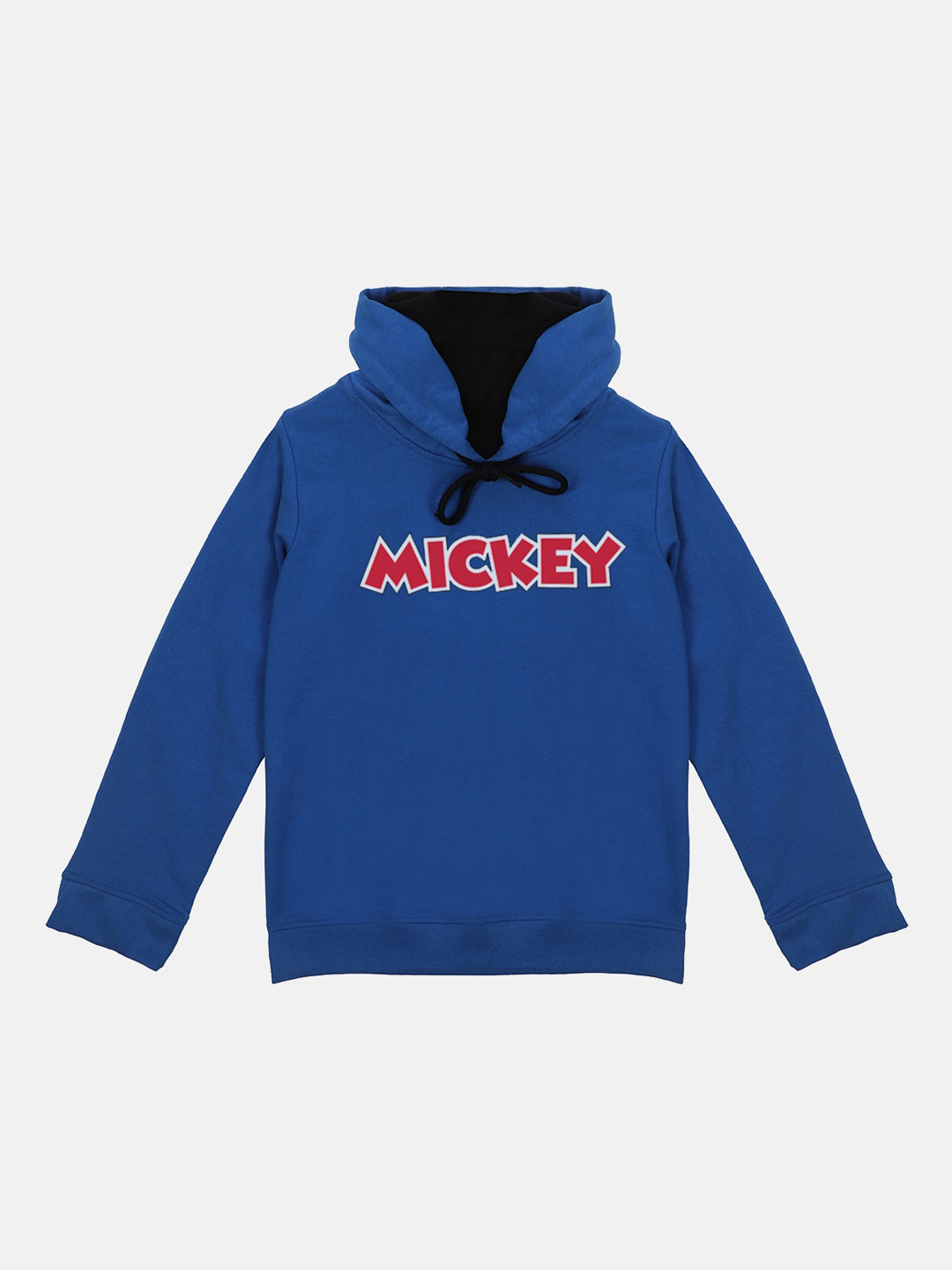 Disney by Wear Your Mind Boys Blue Mickey Printed Hooded Sweatshirt With Attached Face Covering