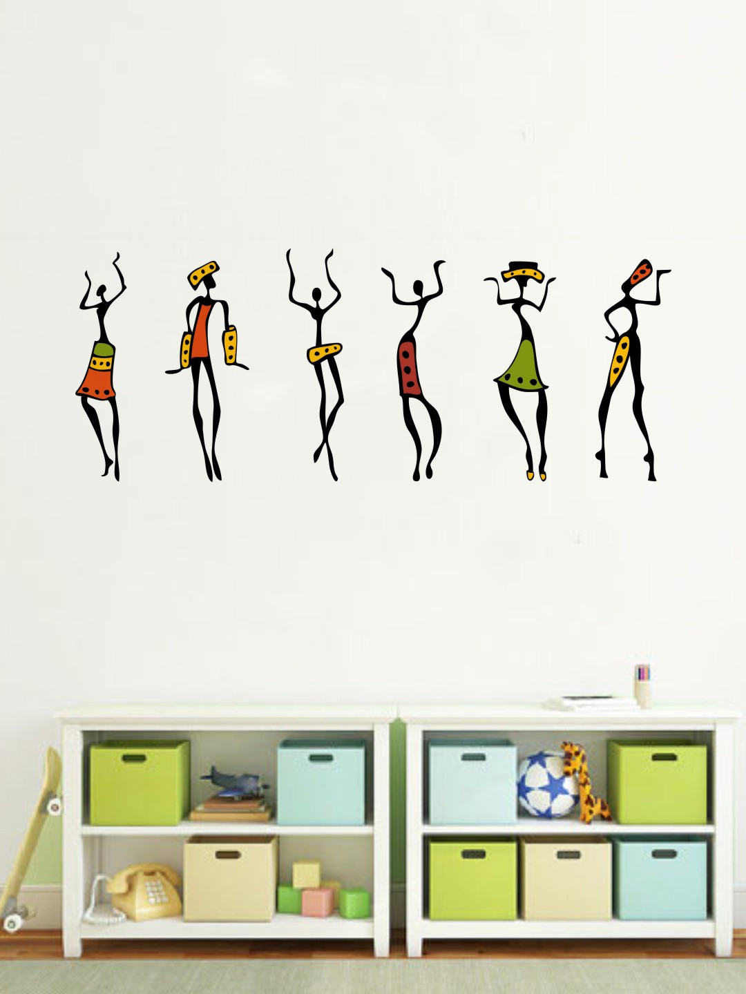 rawpockets Multi Coloured African Girls Wall Sticker