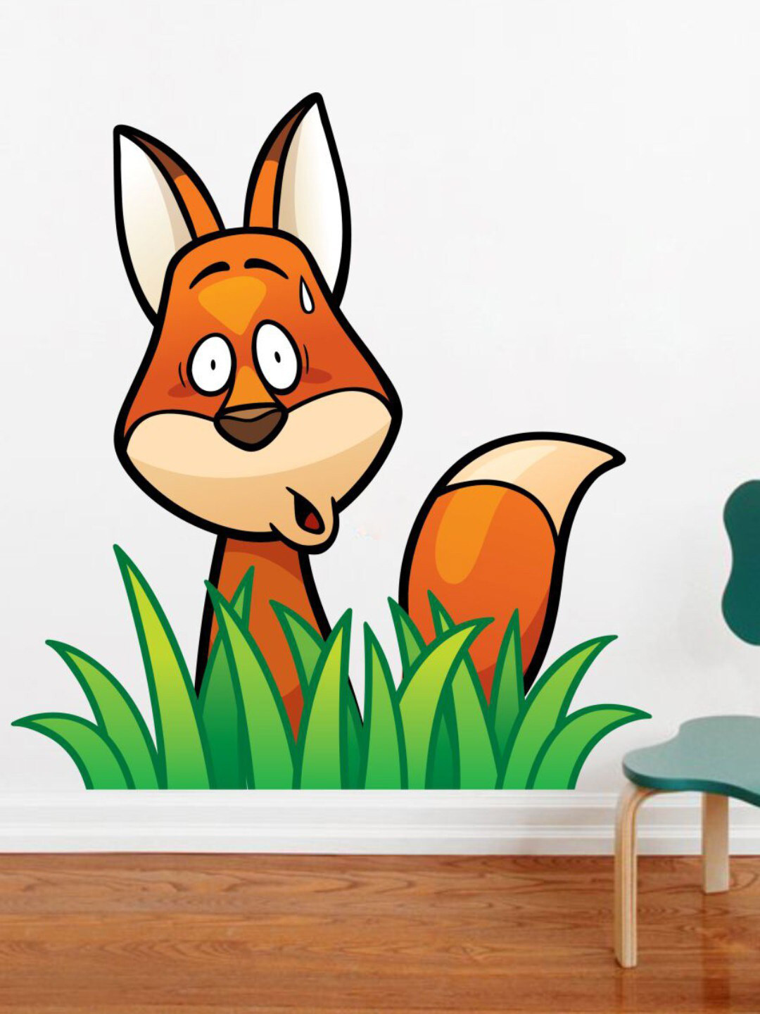 rawpockets Multicolored Fox Set Wall Stickers