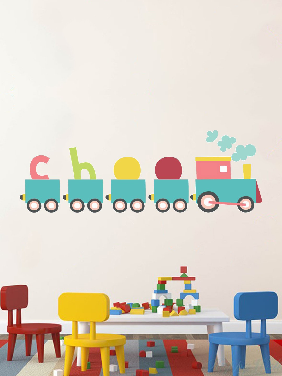 rawpockets Multi Coloured Choo Choo Train Wall Stickers