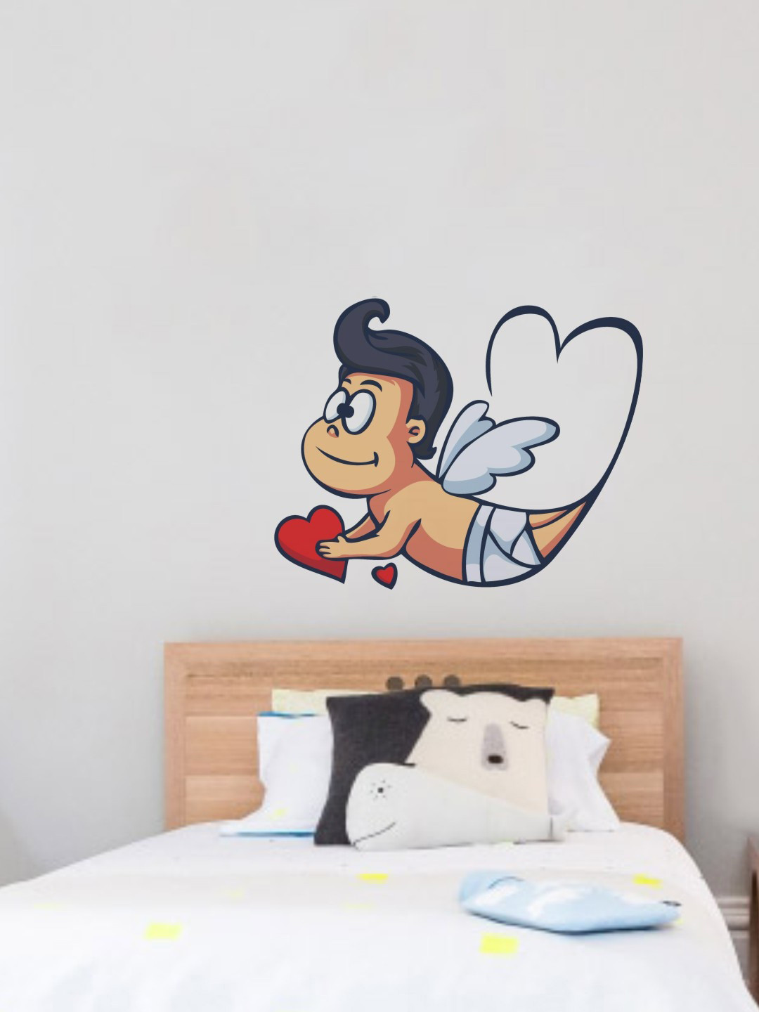 rawpockets Beige & Black Angel Boy Wall Sticker