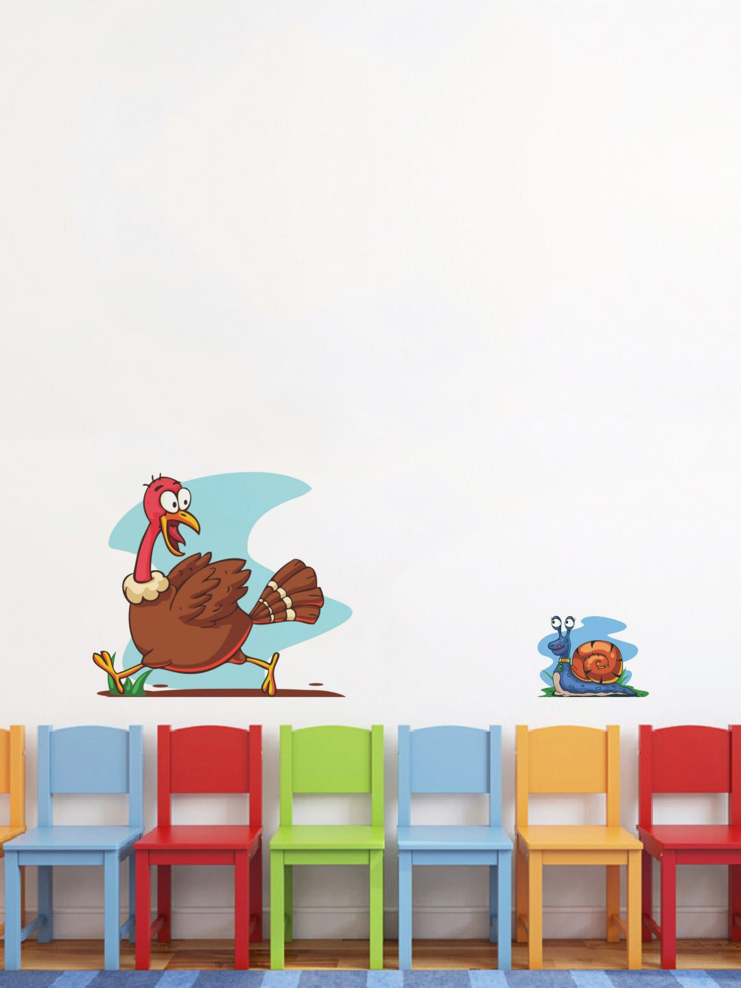 rawpockets Multicoloured Snail & Turkey Wall Stickers