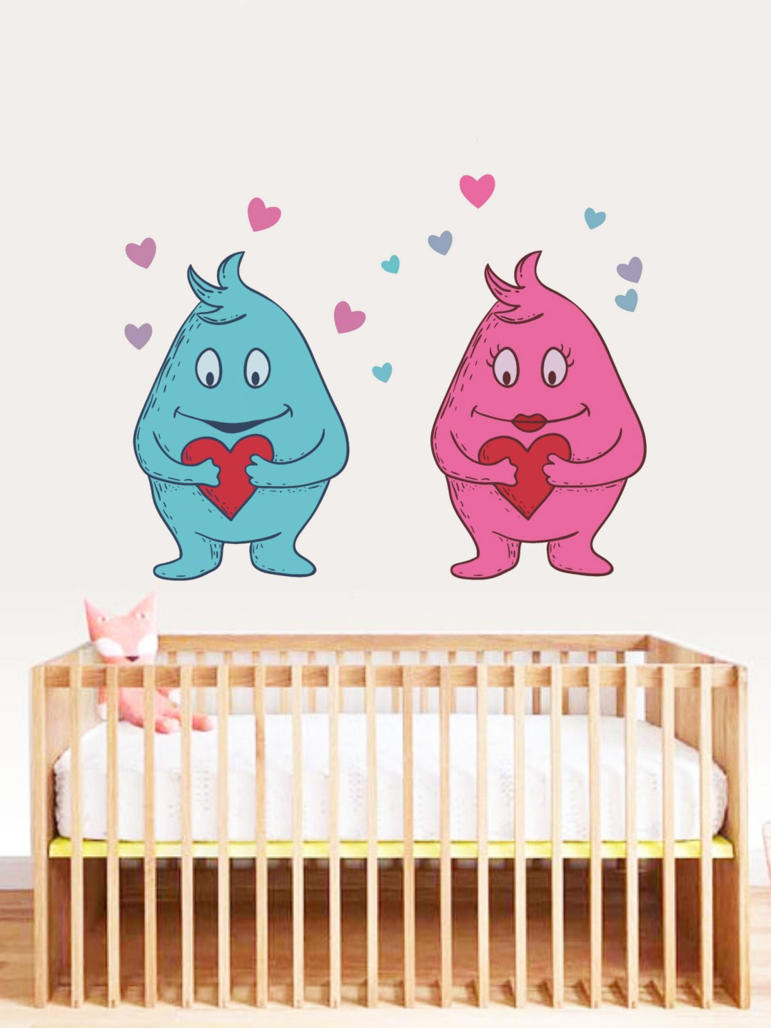 rawpockets Pink & Blue Love Doodle Wall Stickers