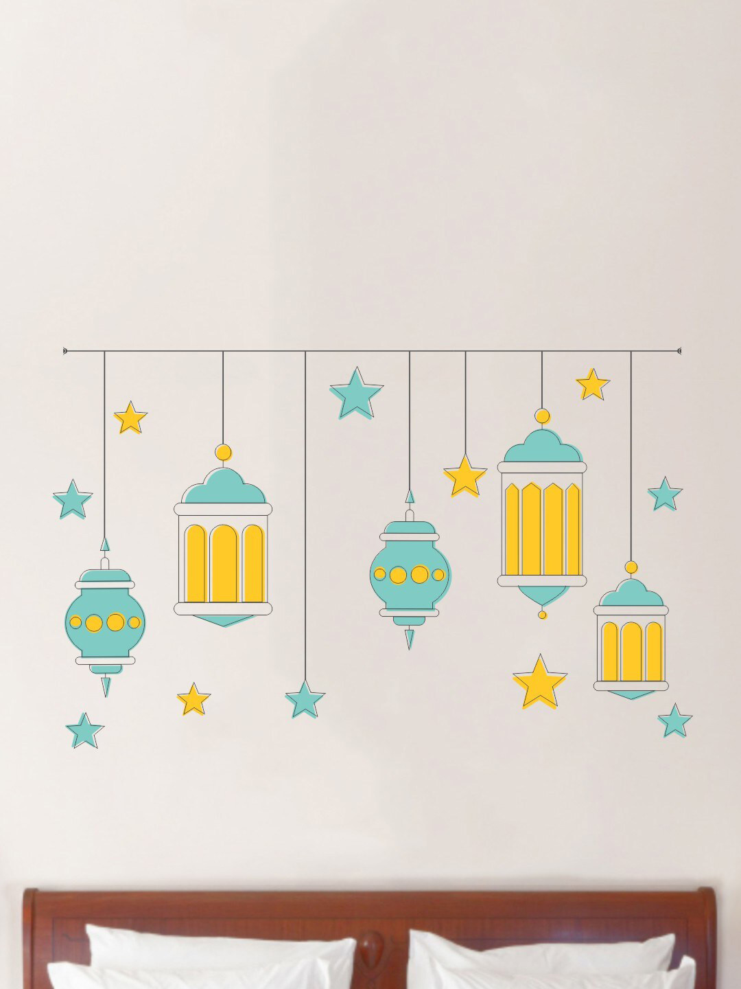 rawpockets Multicoloured Decorative Lamp Wall Stickers