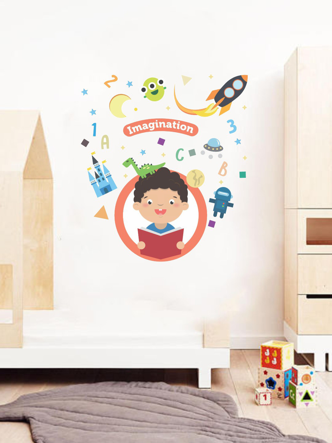 rawpockets Multi Coloured Imagination Wall Stickers