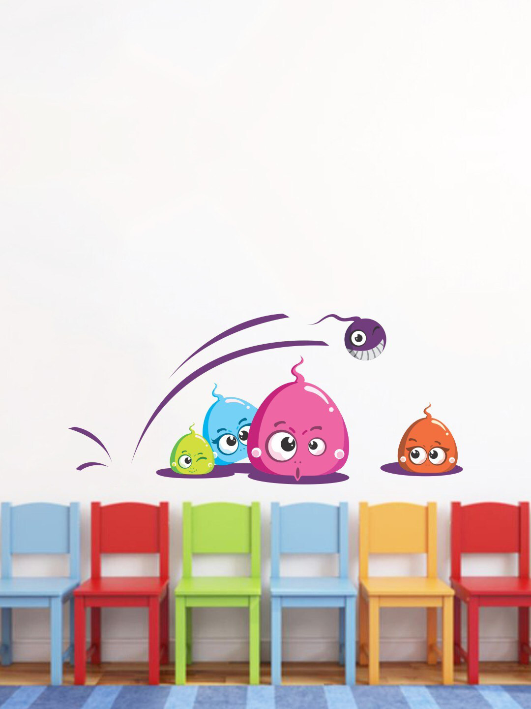 rawpockets Multicolour Fish Printed Wall Stickers