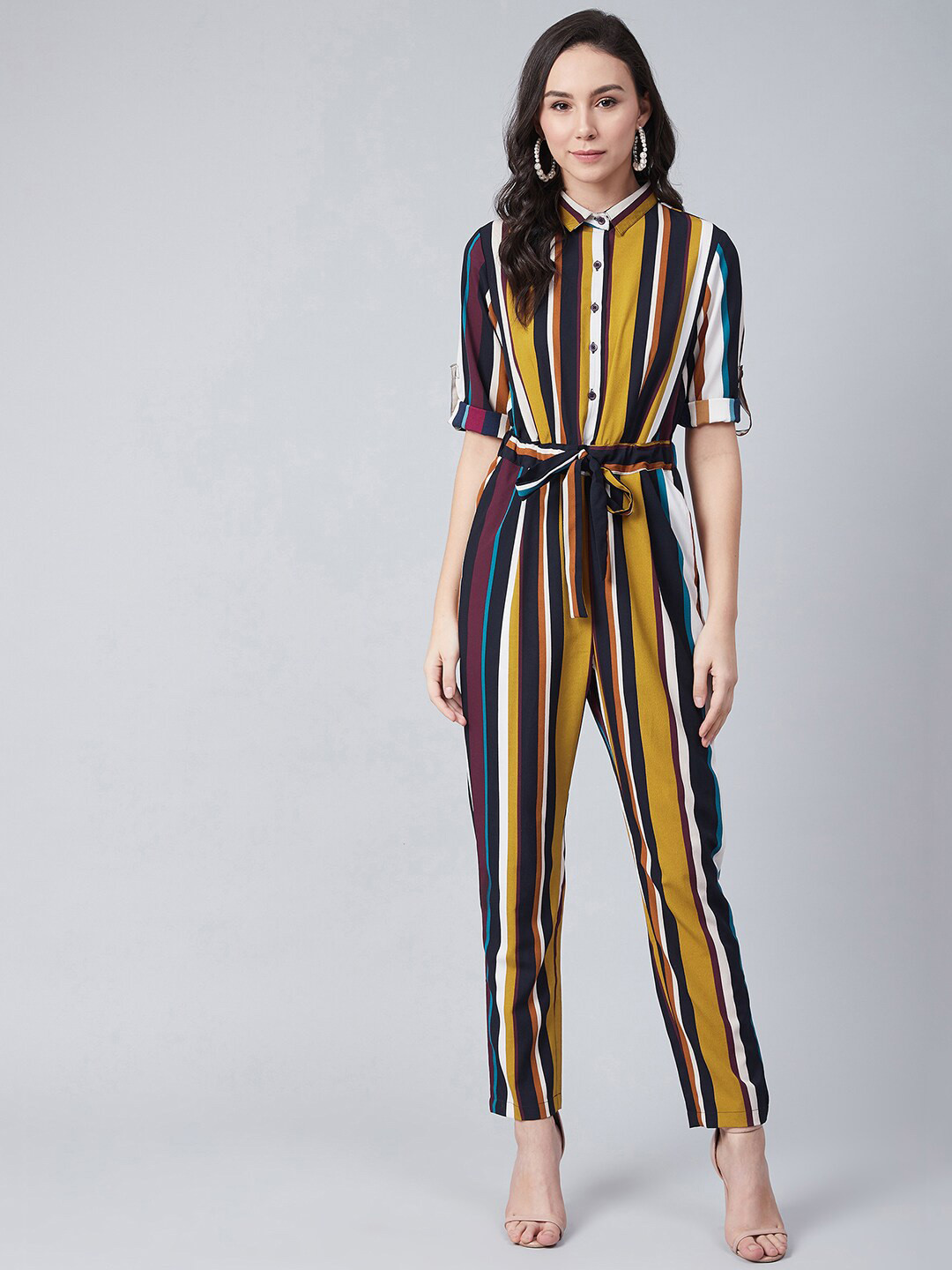 RARE Women Multicoloured Striped Jumpsuit