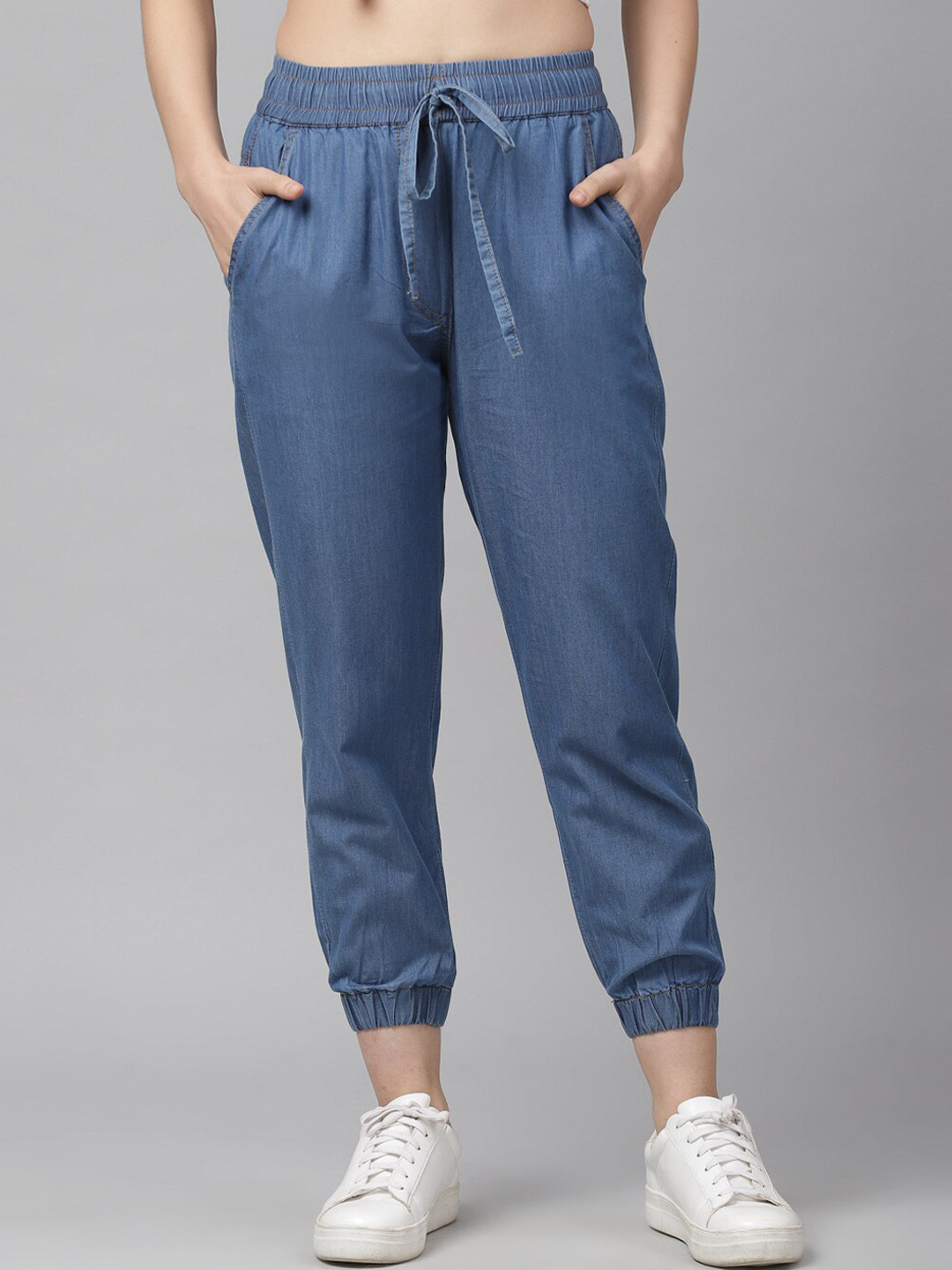 KASSUALLY Women Blue Loose Fit Joggers