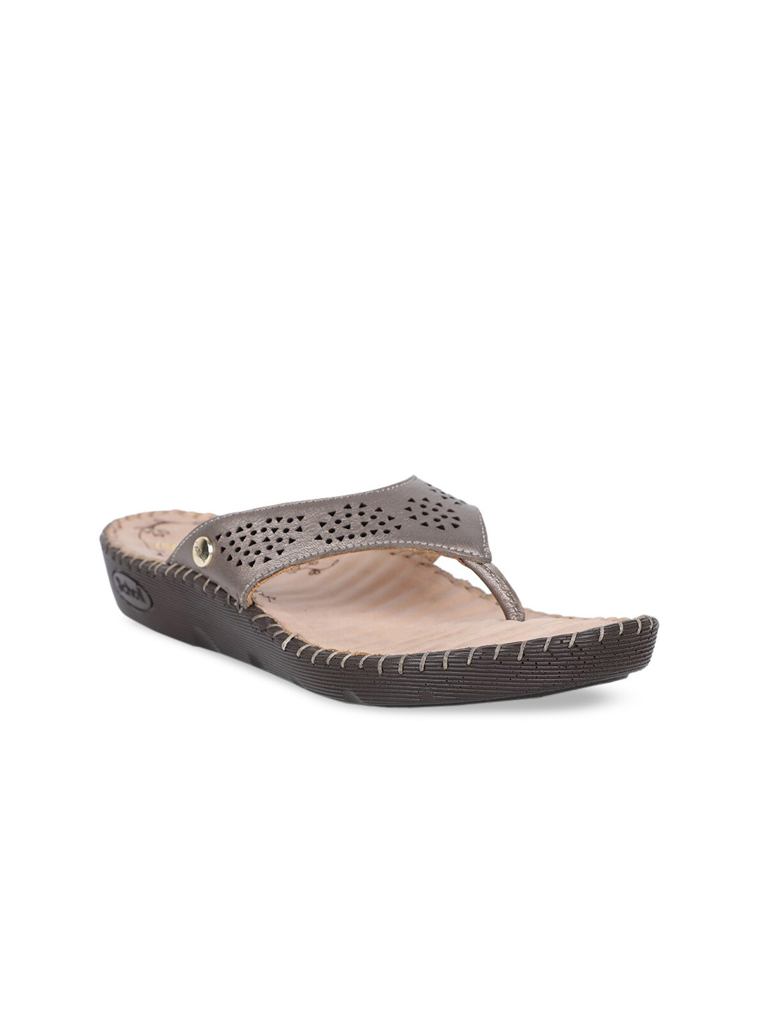 Scholl Women Grey Textured Leather Comfort Heels