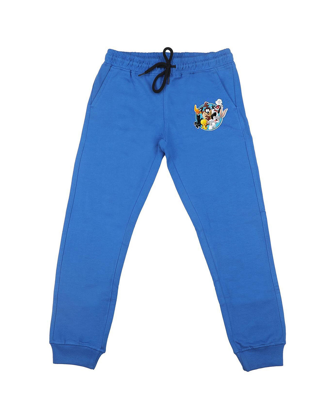Looney Tunes Boys Blue Solid Slim Fit Joggers