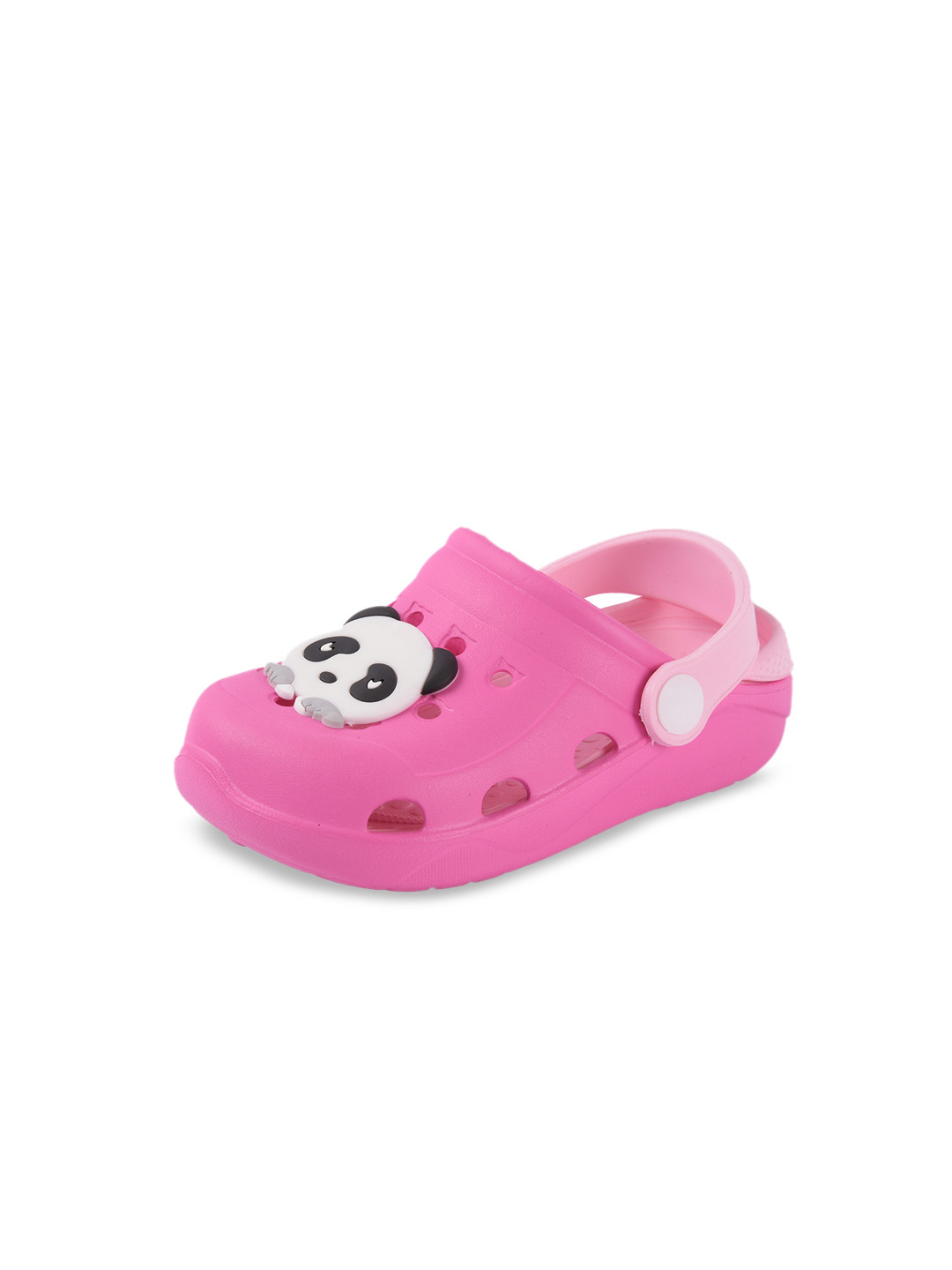 Yellow Bee Girls Pink Panda Embellished Clogs