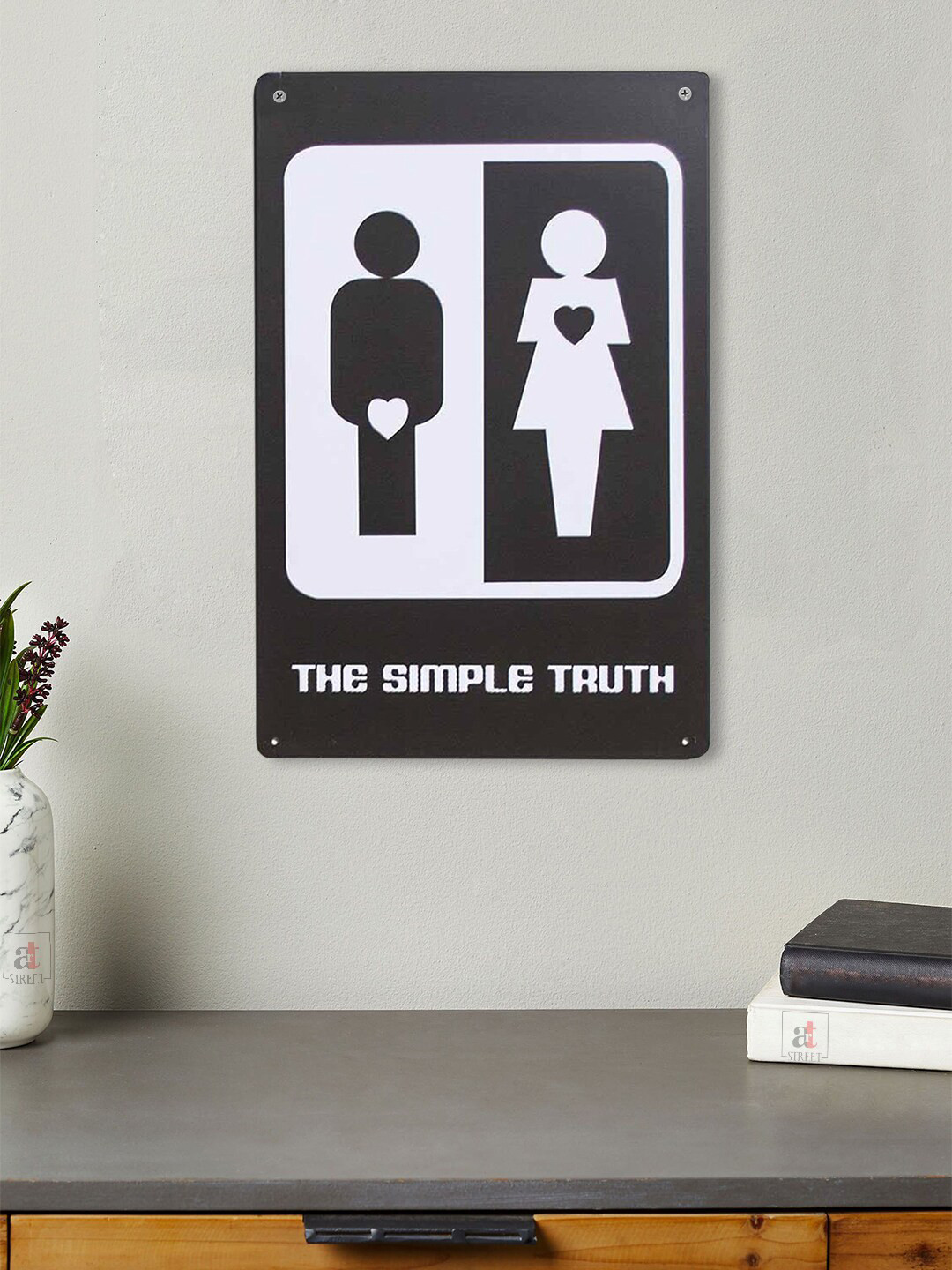 Art Street The Simple Truth Metal Matte Hanging Hall Signs and Plaques-12In