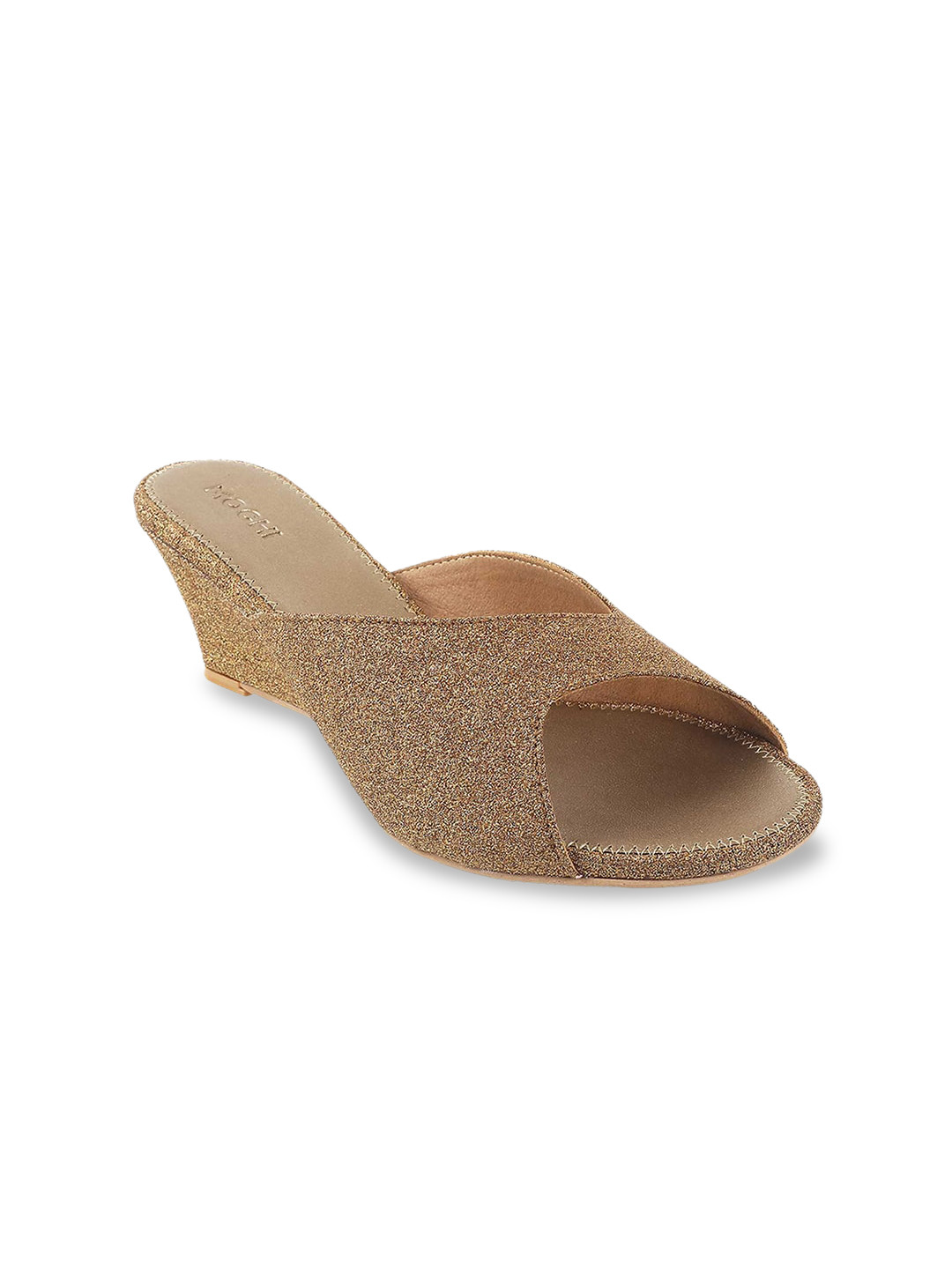 Mochi Women Gold-Toned Embellished Wedges