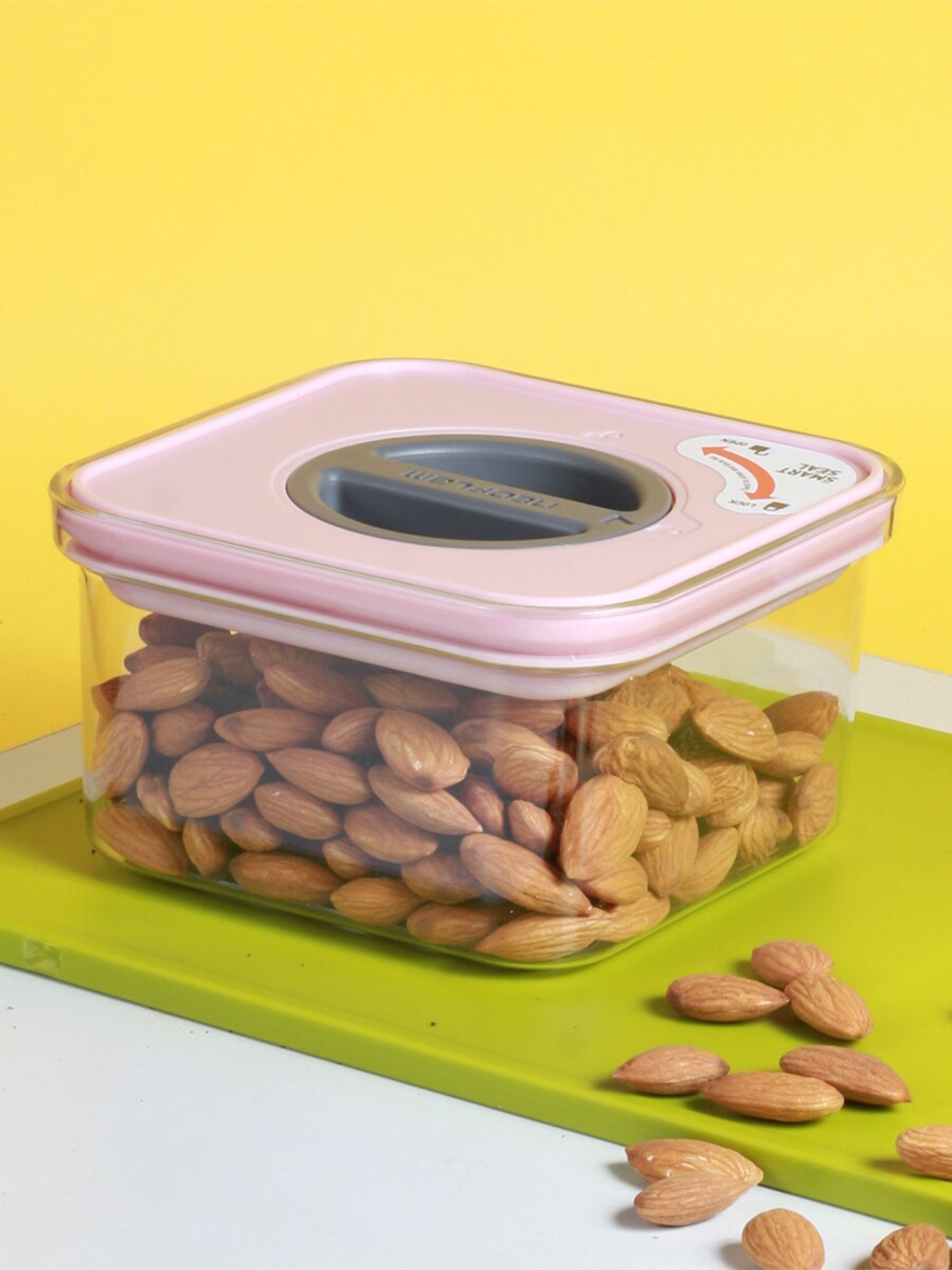 NOW ZEN Transparent Pink Solid Smart Seal Food Storage 500 ml