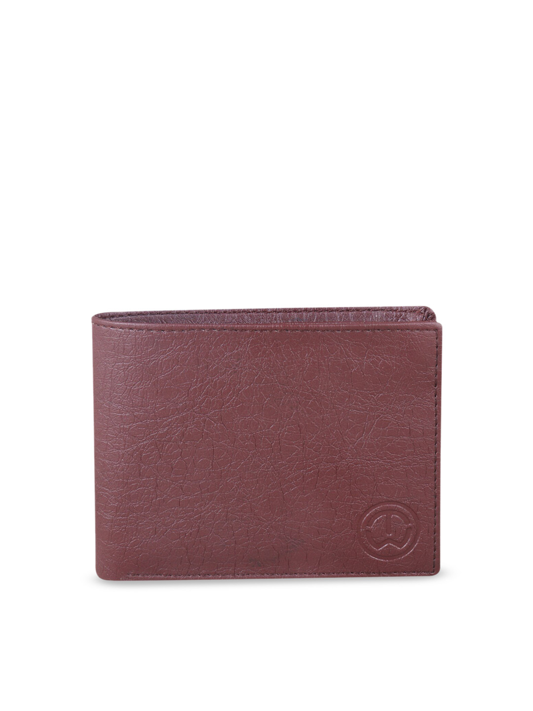 TnW Men Brown Textured Two Fold Wallet