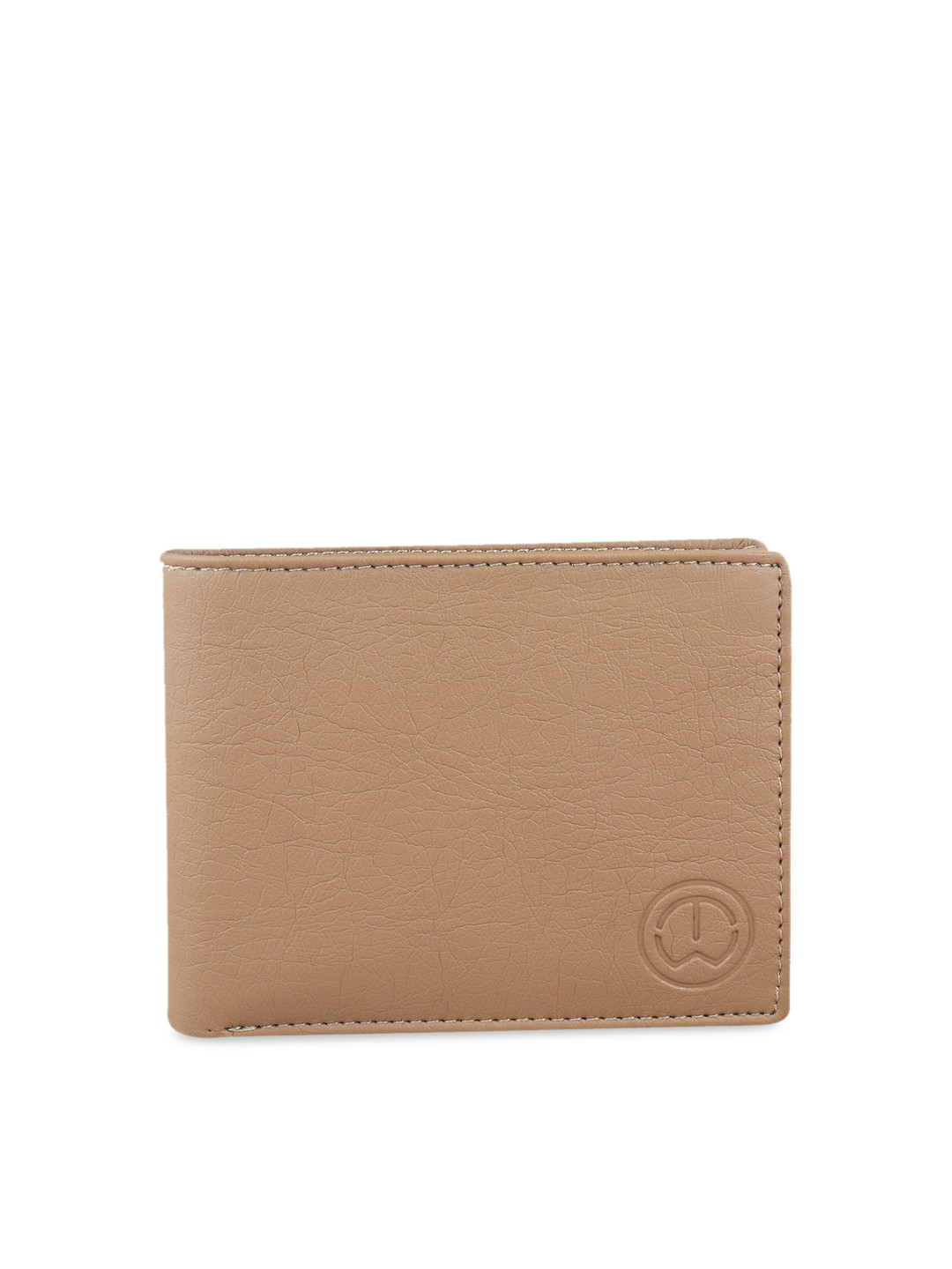 TnW Men Beige Solid Handcrafted Two Fold Wallet