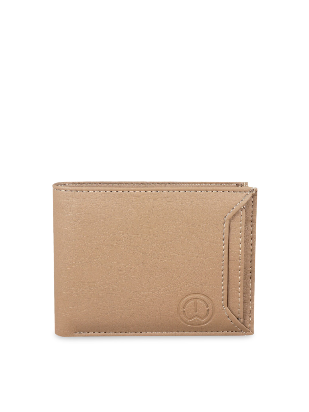 TnW Men Beige Solid Two Fold Wallet