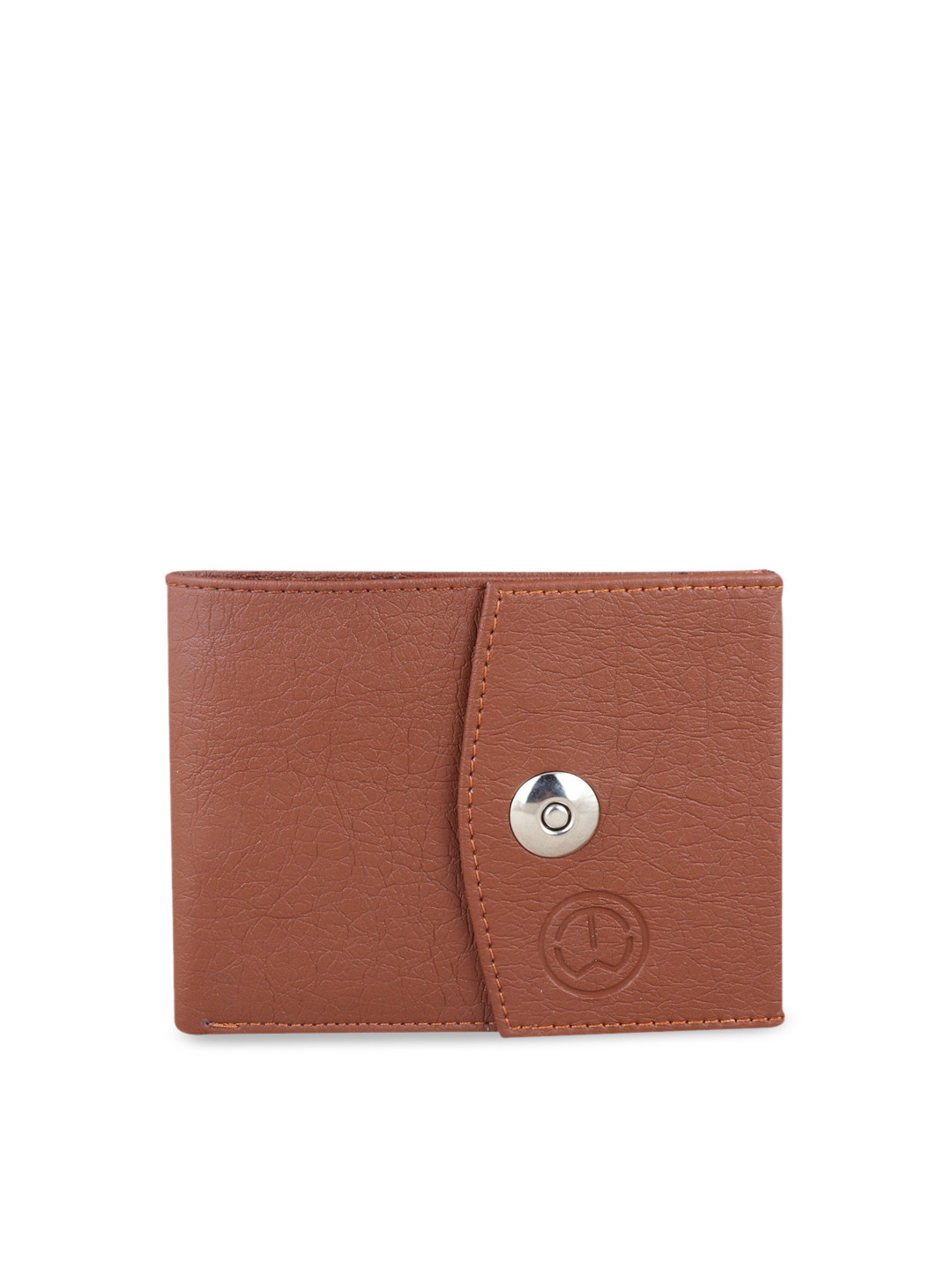 TnW Men Tan Brown Solid Three Fold Wallet