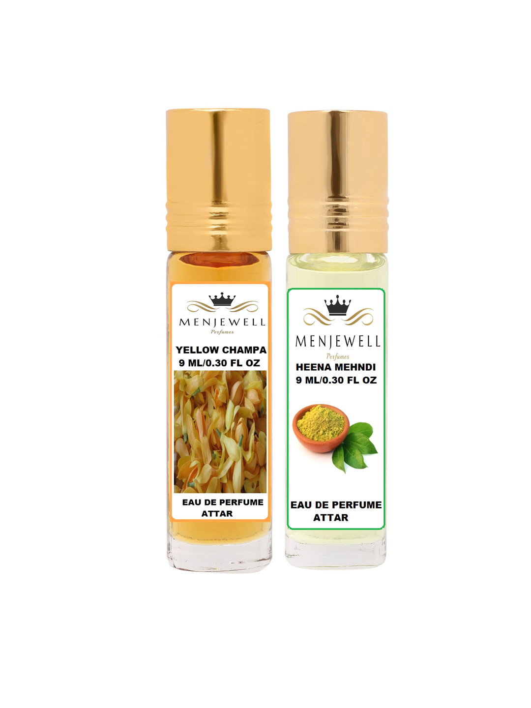 Menjewell Champa & Heena Mehndi Attar Perfume Each 9ml