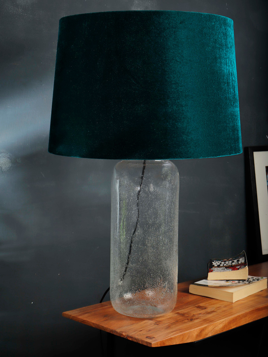 Grated Ginger Bottle Green Solid Contemporary Bedside Standard Table Lamp with Shade