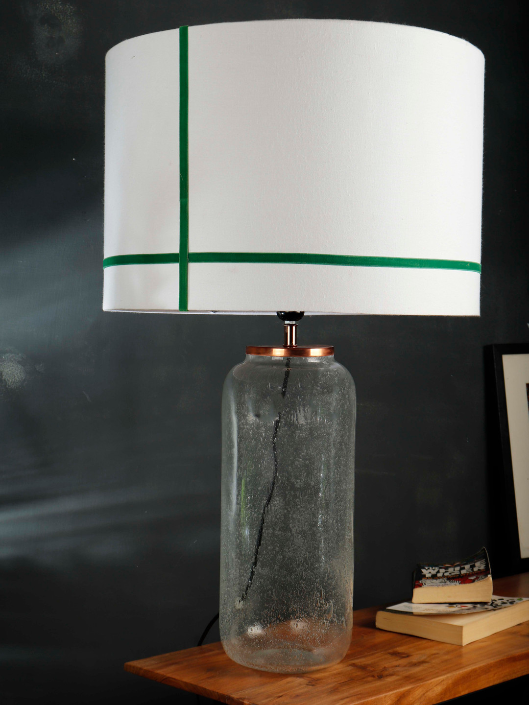 Grated Ginger White Solid Contemporary Fizz Jar Table Lamp
