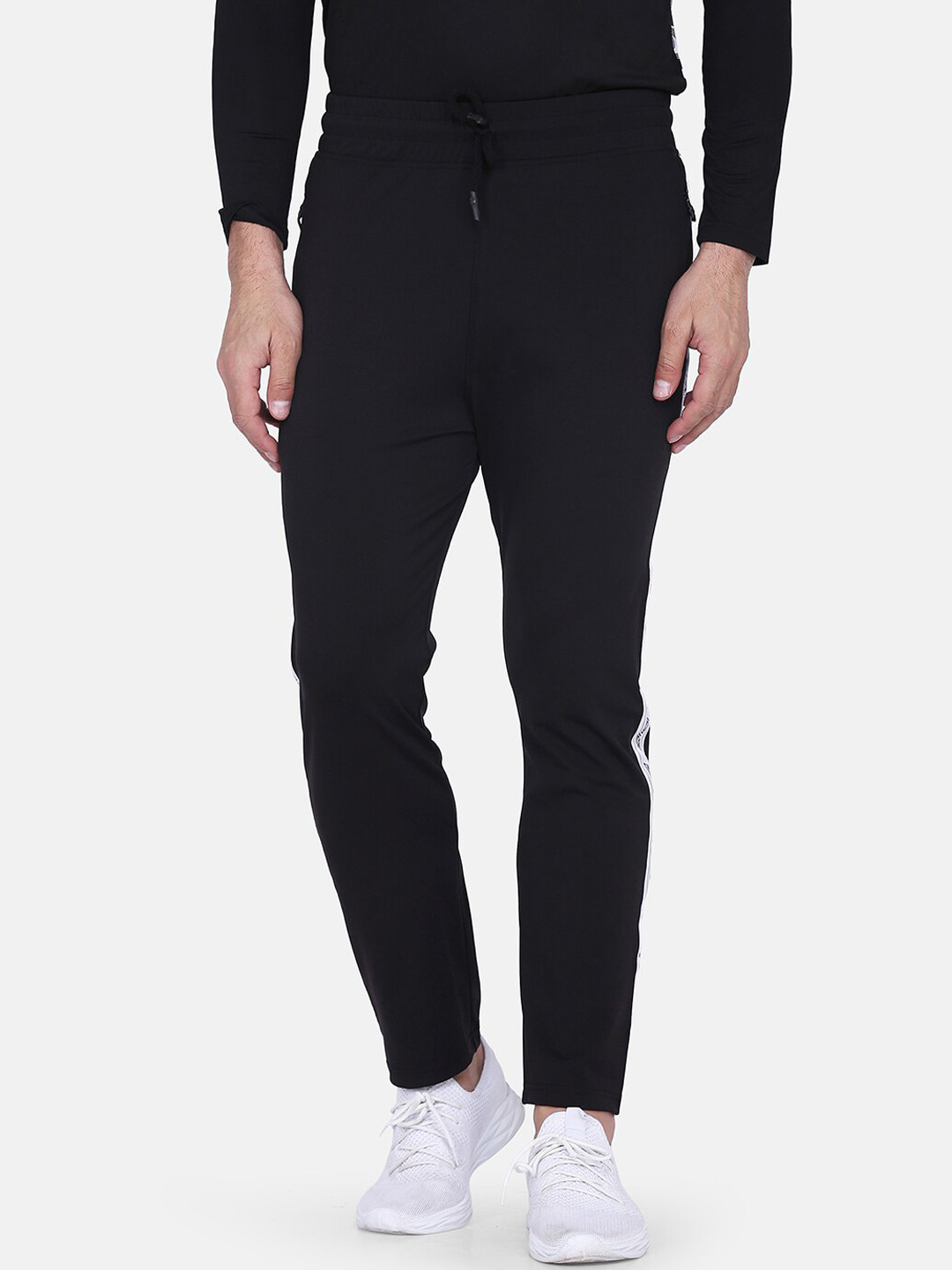 Aesthetic Bodies Men Black Solid Slim-Fit Track Pants