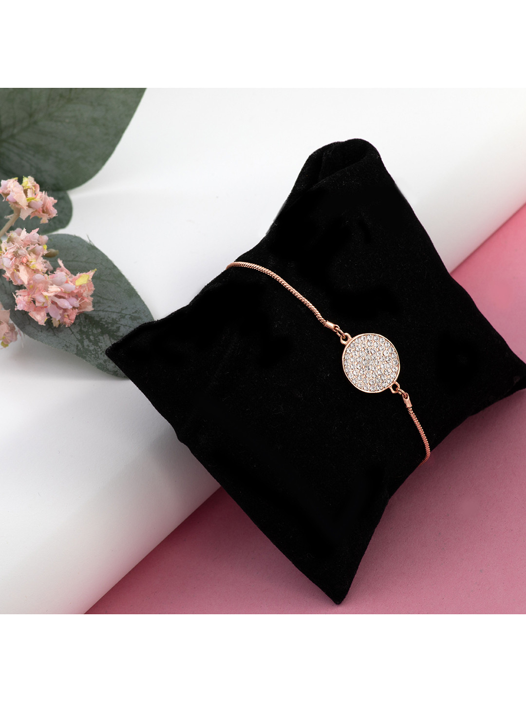 Estele Rose Gold & White Link Bracelet