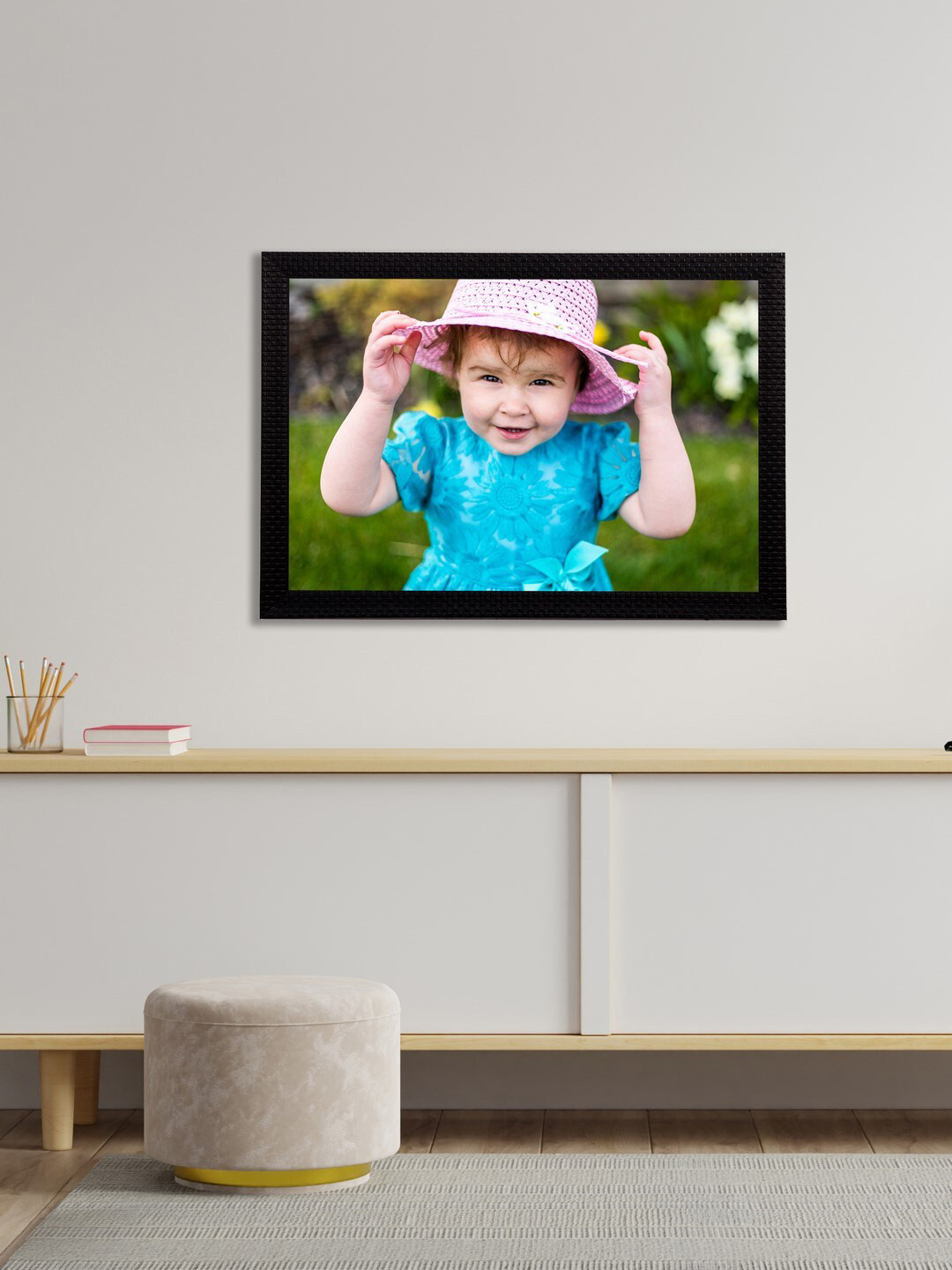 eCraftIndia Cute Baby Paper Wall Rectangle Photographs Wall Art -10 x 14 In