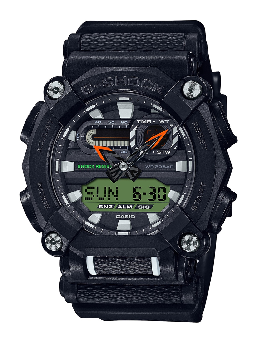 CASIO Men Black   Green GA 900E 1A3DR  G1050  G Shock Analog Digital Watch