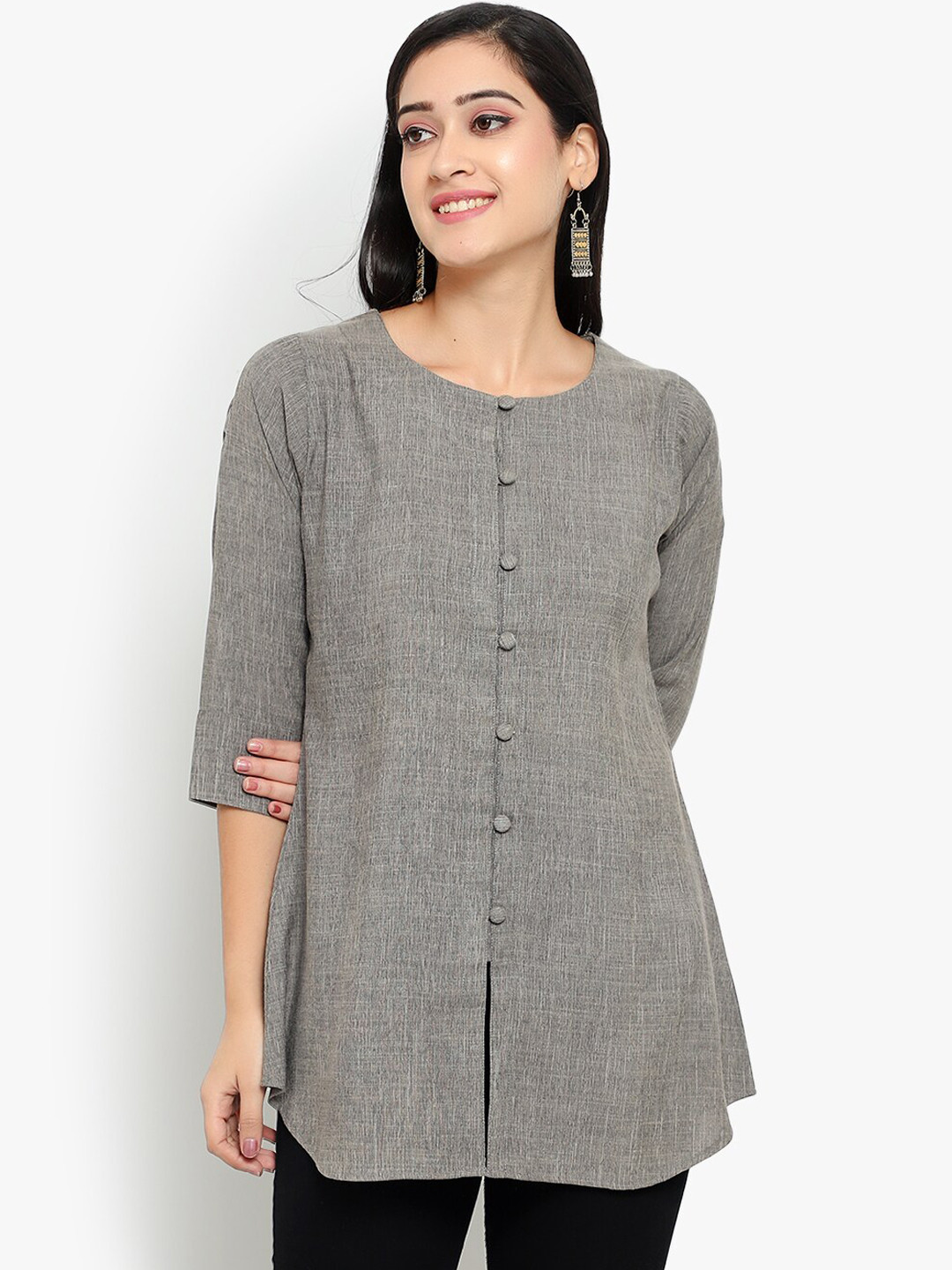 Indietoga Grey Viscose Rayon Tunic