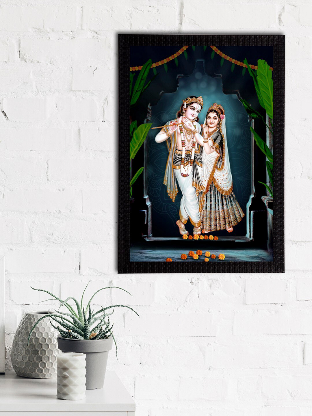 eCraftIndia Multi-Coloured Satin Matt Texture Lord Ganesha UV Wall Art