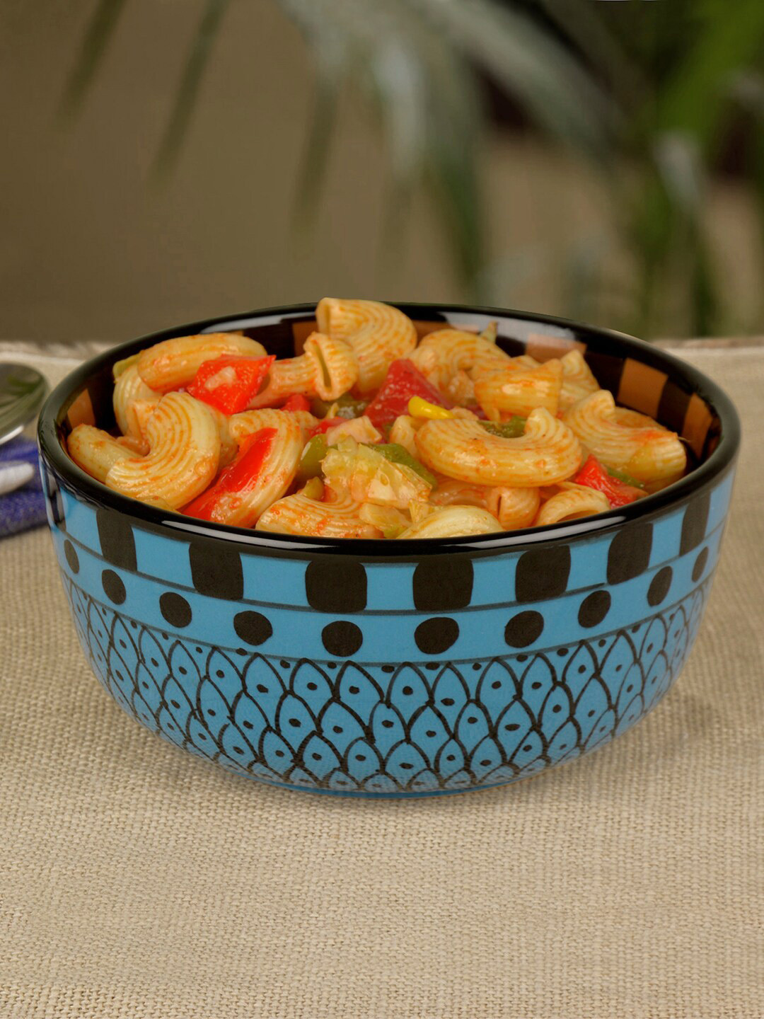 StyleMyWay Blue Handpainted Ceramic Serving Bowl 800 ml