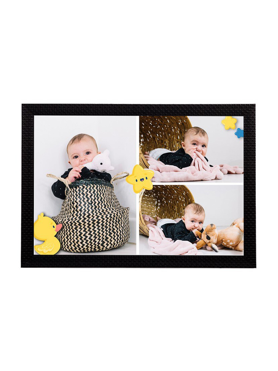 eCraftIndia Multi Satin Matt Texture Cute Baby UV Art Painting Wall Art With Frame