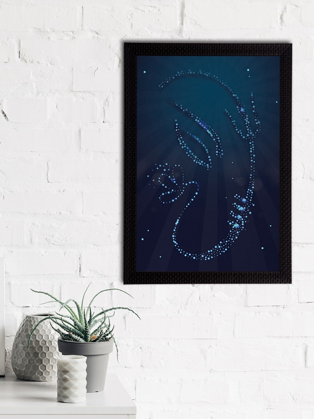 eCraftIndia Blue Colored Lord Ganesha Satin Matt Texture UV Art Painting