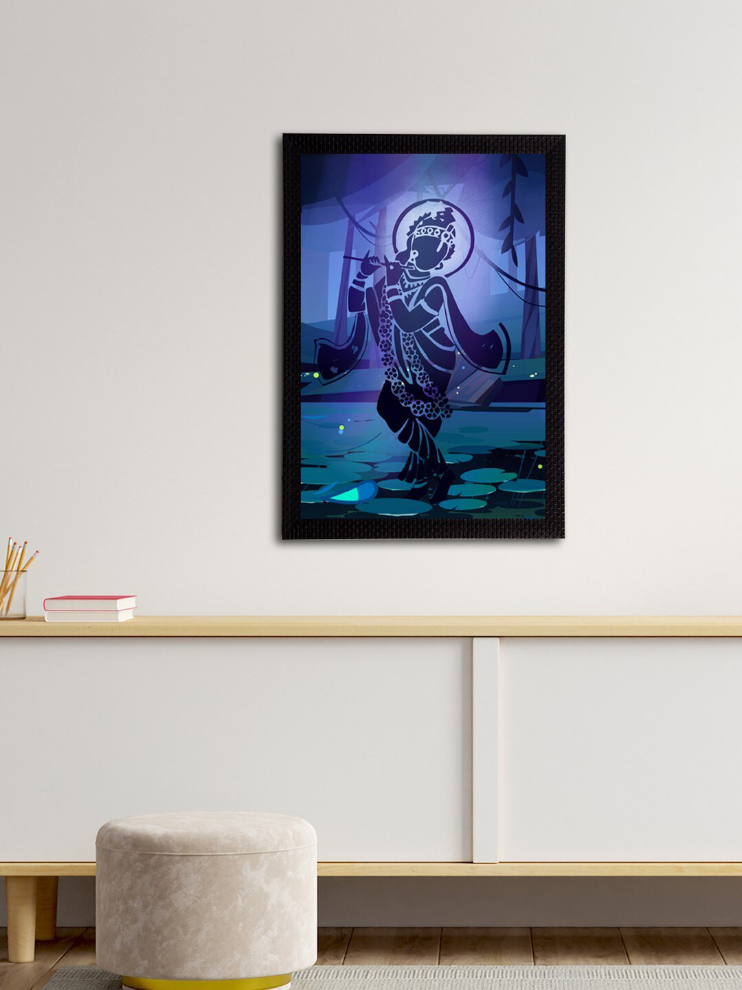 eCraftIndia Lord Krishna Satin Matt Texture UV Art Painting