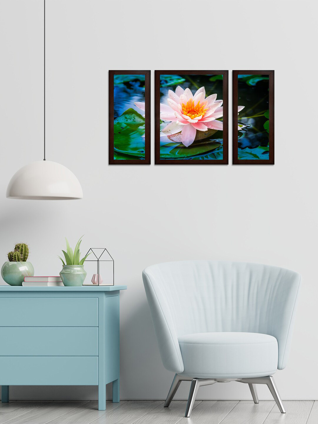 WENS MDF 3 Pcs Wall Rectangle Photographs Wall Art -13.5x24In
