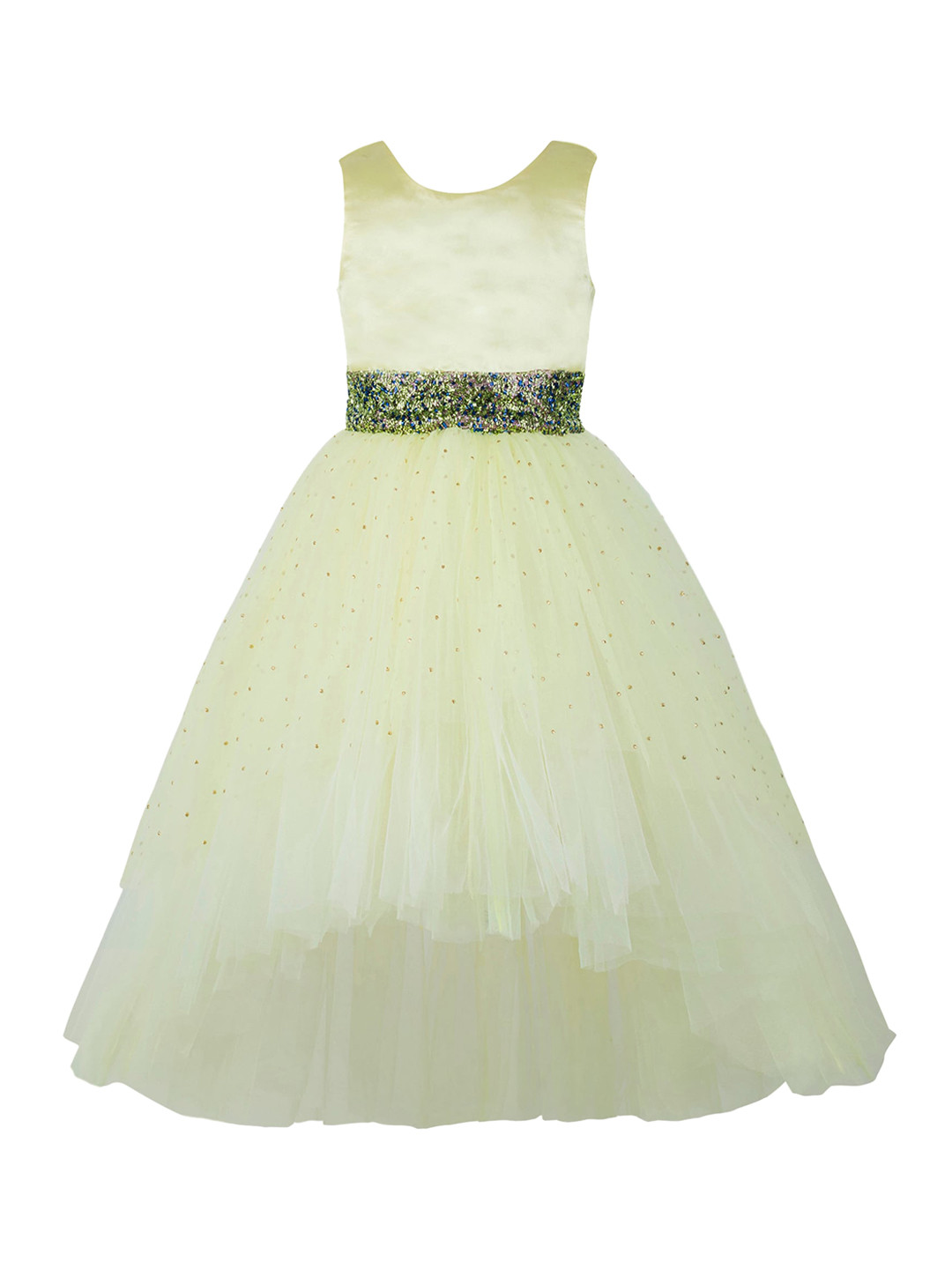 Toy Balloon kids Girls Yellow Solid Maxi Dress