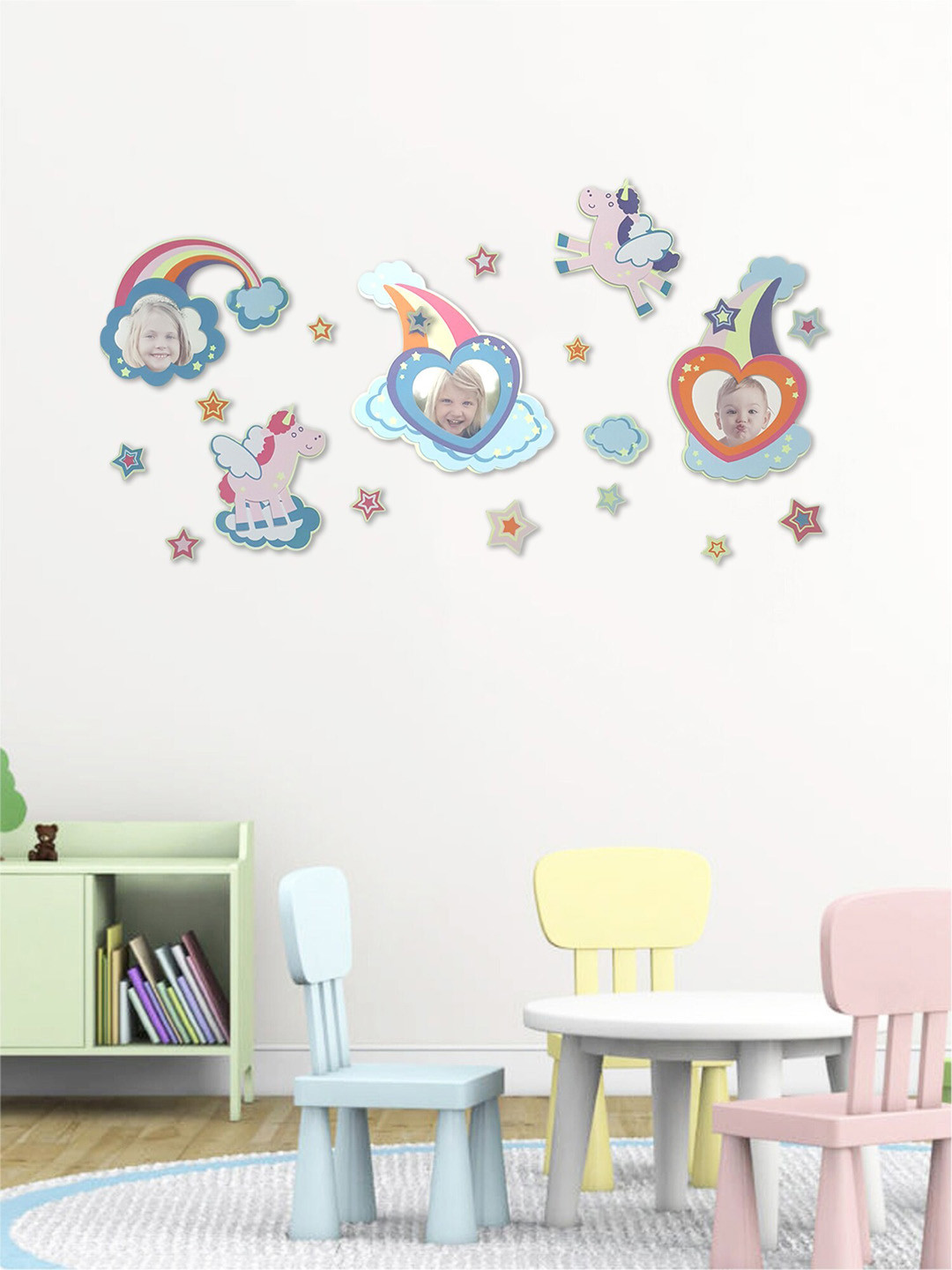 Art Street Blue & Orange 3D Wall Decal Stickers