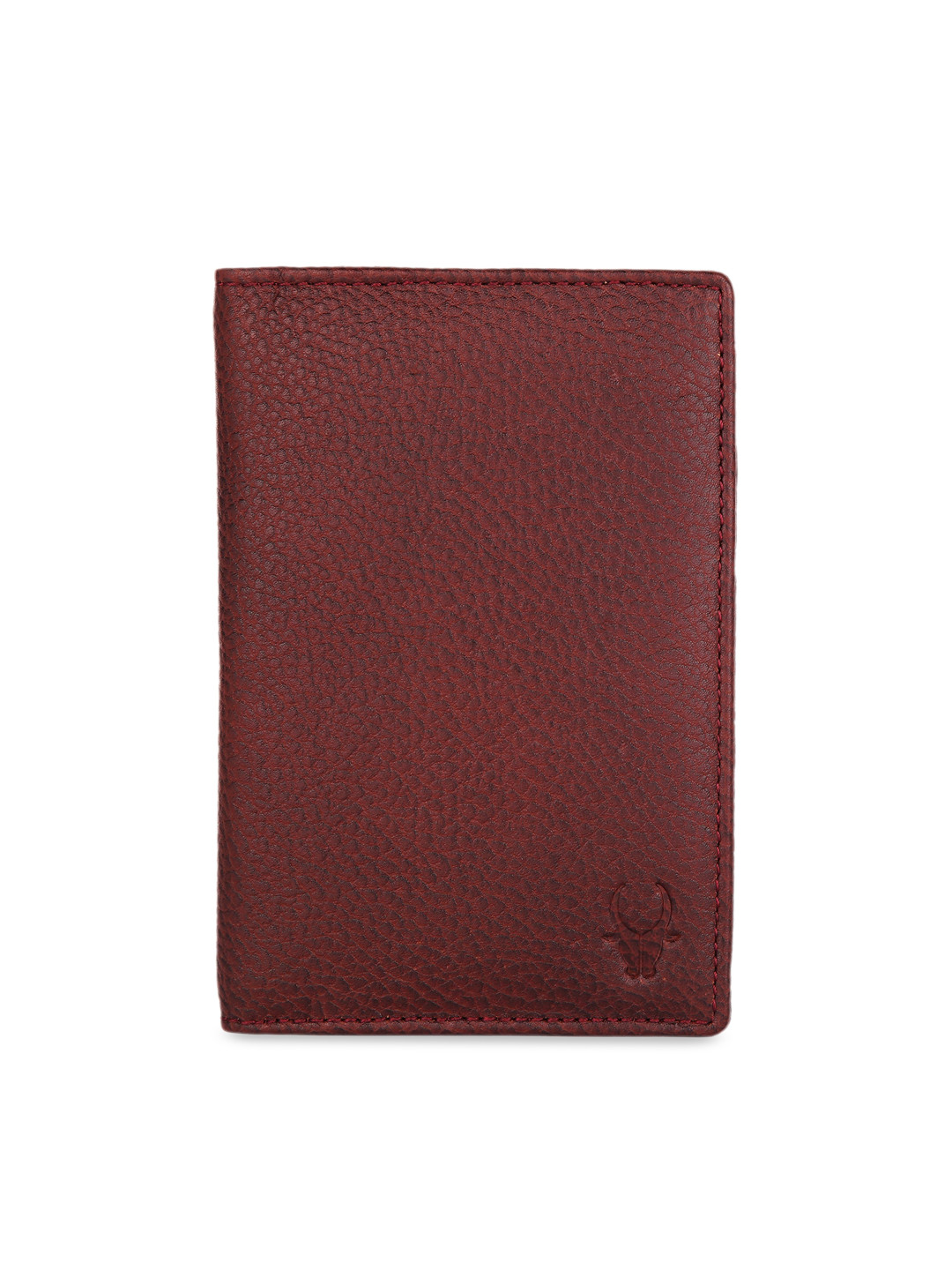 WildHorn Unisex Maroon Solid Leather RFID Passport Holder
