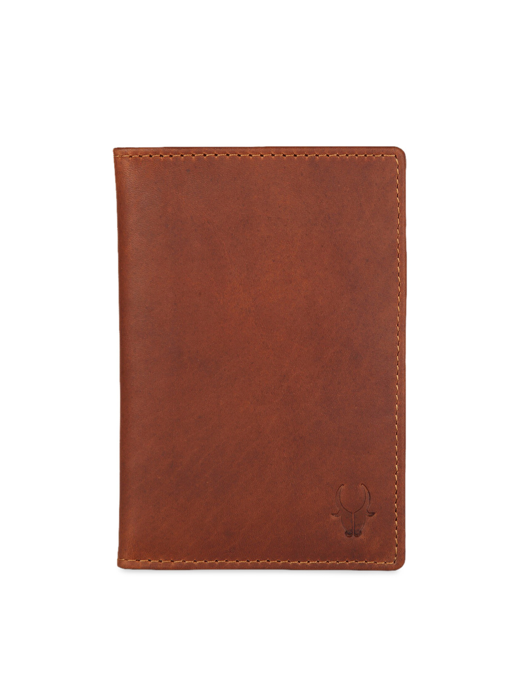 WildHorn Unisex Brown Solid RFID Leather Passport Holder